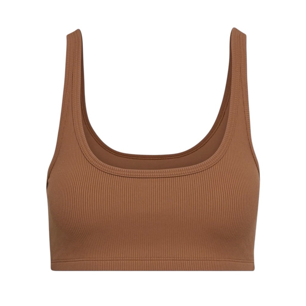 TnaLIFE™ Rib Mini Bra Top in brown - Picture 3 of 8